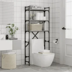 vidaXL Estantería lavadora madera ingeniería 67x25x163 cm Gris sonoma Discount