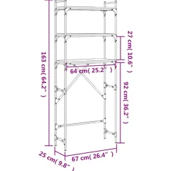 vidaXL Estantería lavadora madera ingeniería 67x25x163 cm Roble Sonoma Sale