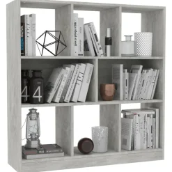 vidaXL Estantería librería contrachapada gris hormigón 97,5x29,5x100cm Gris hormigón