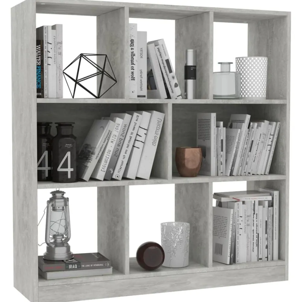 vidaXL Estantería librería contrachapada gris hormigón 97,5x29,5x100cm Gris hormigón