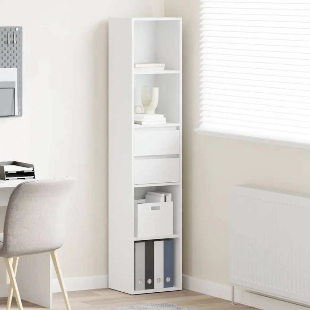 vidaXL Estantería librería madera contrachapada 36x30x171 cm Blanco New