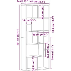 vidaXL Estantería librería madera contrachapada 67x24x161 cm Blanco Sale