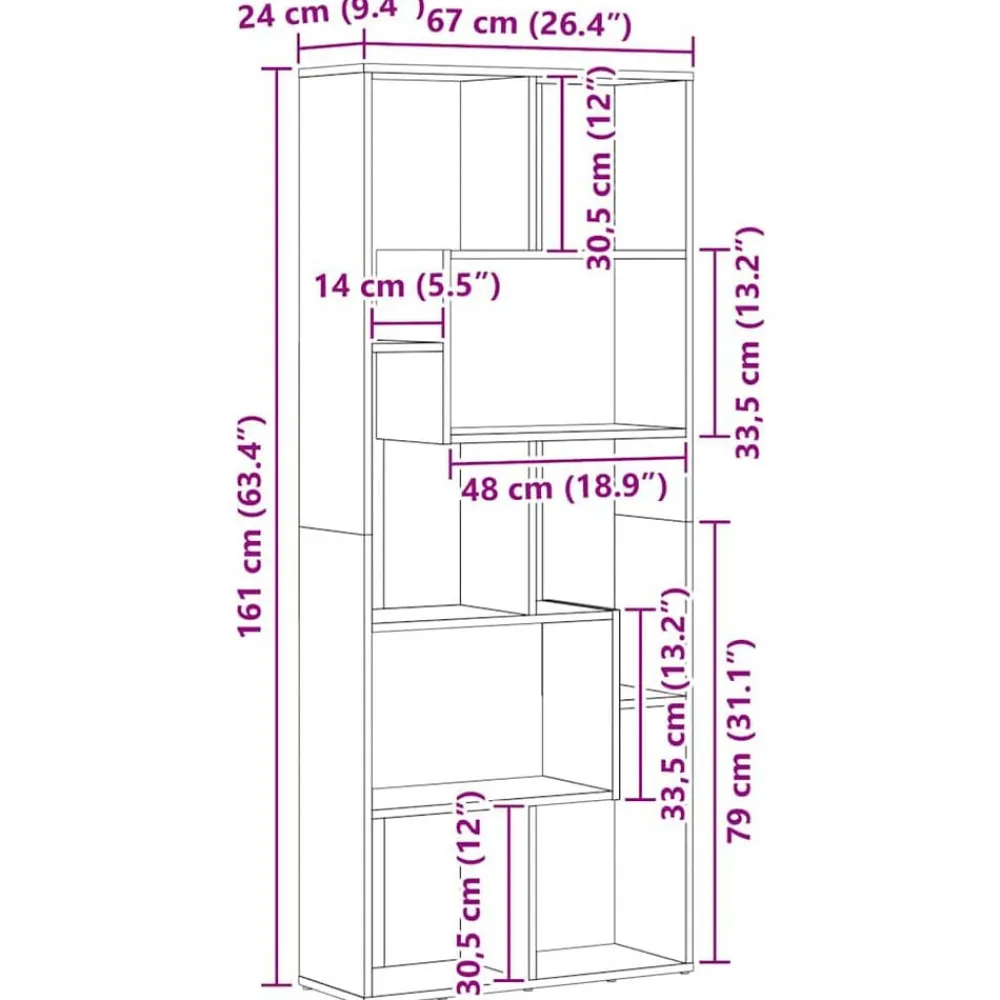 vidaXL Estantería librería madera contrachapada 67x24x161 cm Blanco Sale