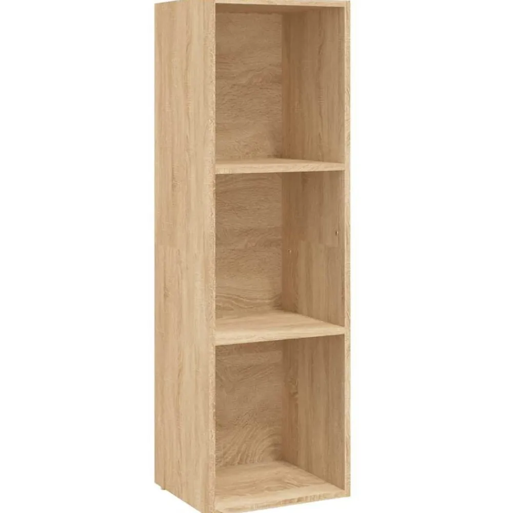 vidaXL Estanterías-Estantería libros/mueble TV contrachapada roble 36x30x114 cm