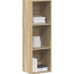 vidaXL Estanterías-Estantería libros/mueble TV contrachapada roble 36x30x114 cm