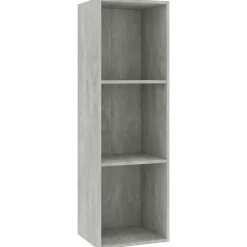 vidaXL Estanterías-Estantería libros/mueble TV contrachapada hormigón 36x30x114cm