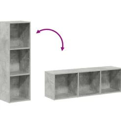 vidaXL Estanterías-Estantería libros/mueble TV contrachapada hormigón 36x30x114cm