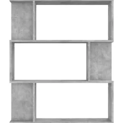 vidaXL Estanterías-Estantería madera contrachapada gris hormigón 80x24x96cm