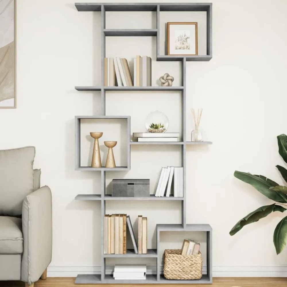 vidaXL Estantería madera contrachapada gris hormigón 92x29x188 cm Gris hormigón Best
