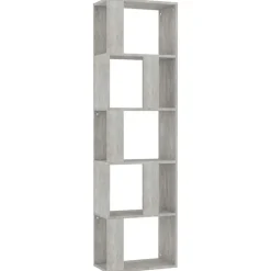 vidaXL Estantería madera contrachapada gris hormigón 45x24x159cm Gris hormig&oacute;n Clearance