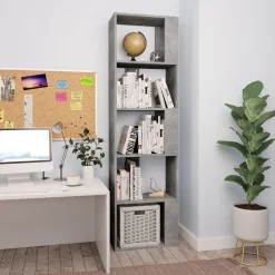 vidaXL Estantería madera contrachapada gris hormigón 45x24x159cm Gris hormig&oacute;n Clearance