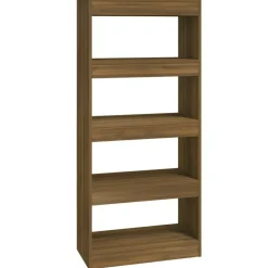 vidaXL Estantería madera contrachapada marrón roble 60x30x135 cm Marrón roble Outlet