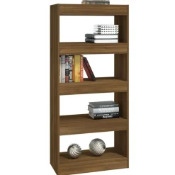 vidaXL Estantería madera contrachapada marrón roble 60x30x135 cm Marrón roble Outlet