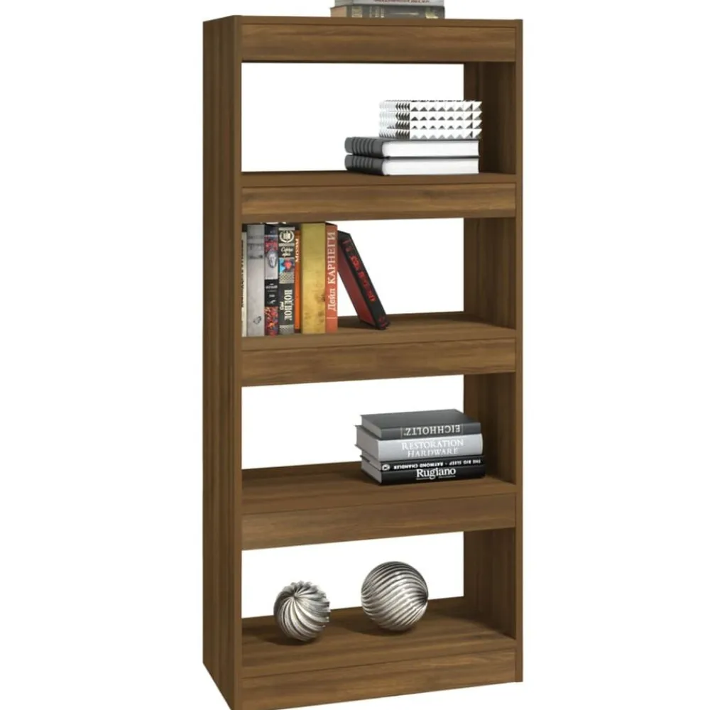 vidaXL Estantería madera contrachapada marrón roble 60x30x135 cm Marrón roble Outlet