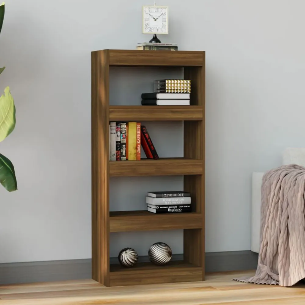 vidaXL Estantería madera contrachapada marrón roble 60x30x135 cm Marrón roble Outlet