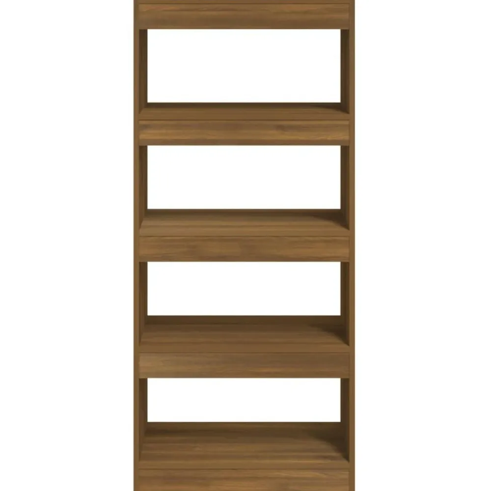 vidaXL Estantería madera contrachapada marrón roble 60x30x135 cm Marrón roble Outlet