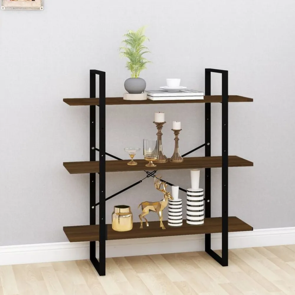 vidaXL Estanterías-Estantería madera contrachapada roble ahumado 100x30x105 cm