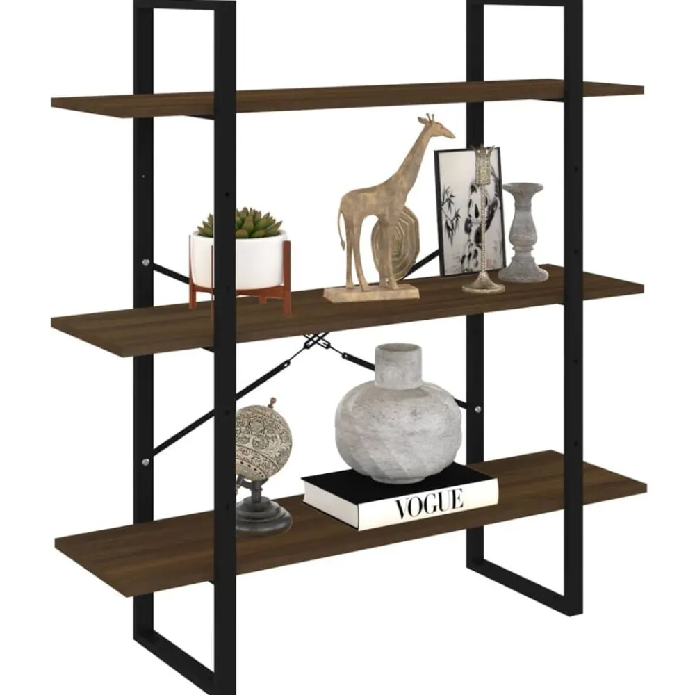 vidaXL Estanterías-Estantería madera contrachapada roble ahumado 100x30x105 cm