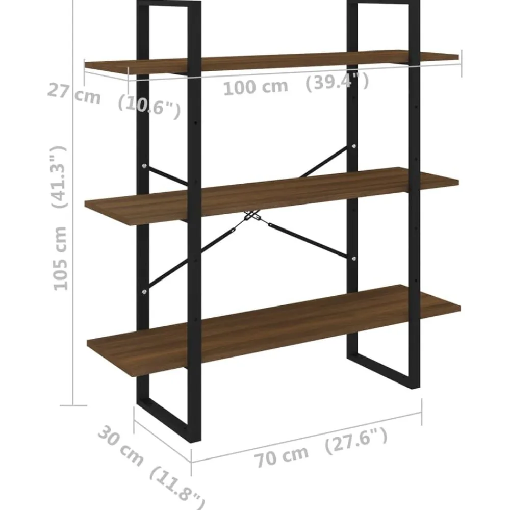 vidaXL Estanterías-Estantería madera contrachapada roble ahumado 100x30x105 cm