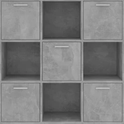 vidaXL Estantería madera contrachapada gris hormigón 90x30x90 cm Gris hormigón New