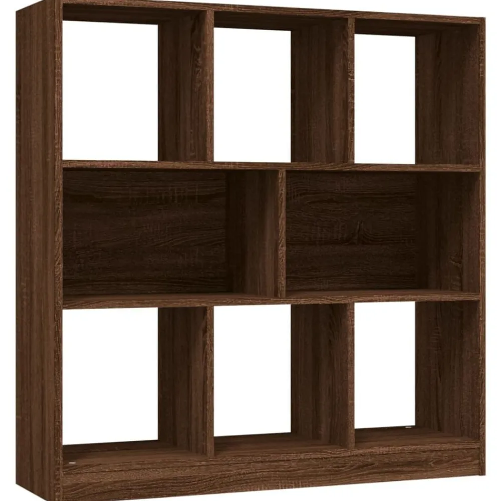 vidaXL Estanterías-Estantería madera contrachapada marrón roble 97,5x29,5x100 cm