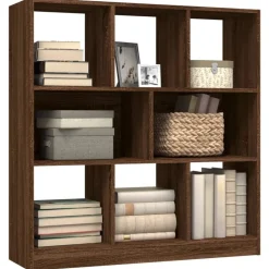 vidaXL Estanterías-Estantería madera contrachapada marrón roble 97,5x29,5x100 cm