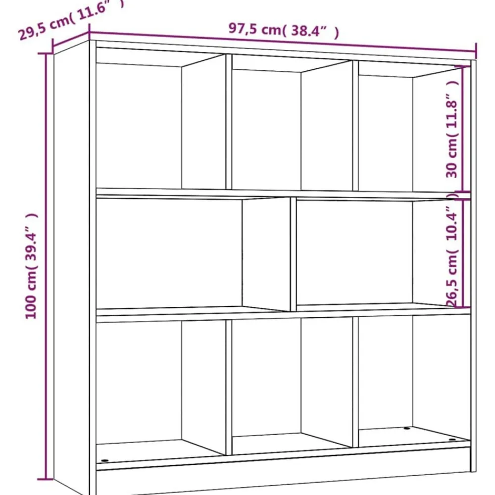 vidaXL Estanterías-Estantería madera contrachapada marrón roble 97,5x29,5x100 cm