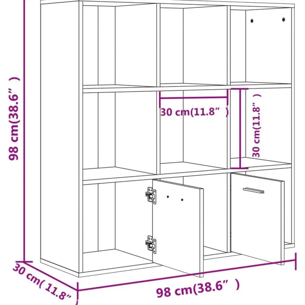 vidaXL Estanterías-Estantería madera contrachapada color 98x30x98cm