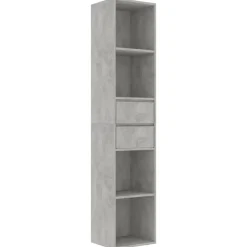 vidaXL Estanterías-Estantería madera contrachapada gris hormigón 36x30x171 cm