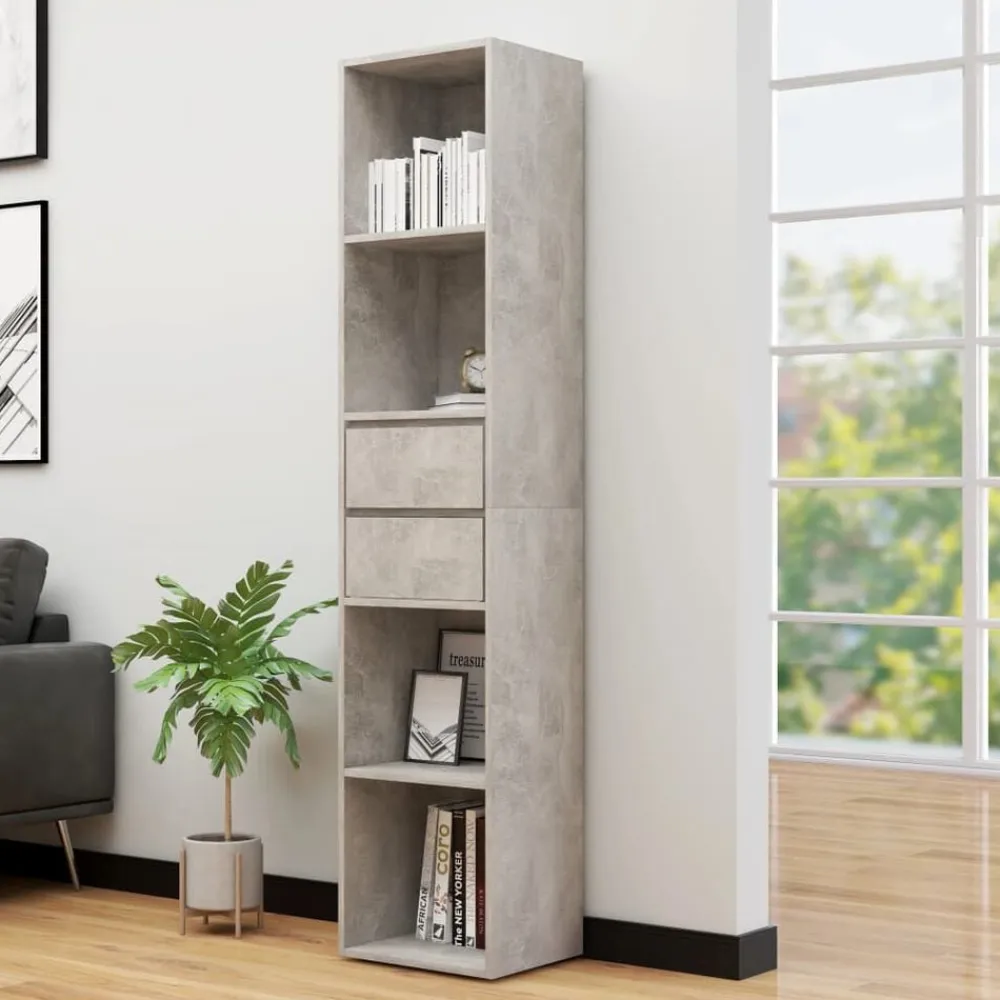 vidaXL Estanterías-Estantería madera contrachapada gris hormigón 36x30x171 cm