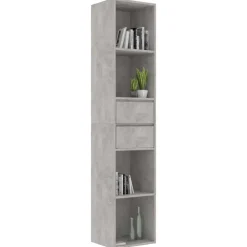 vidaXL Estanterías-Estantería madera contrachapada gris hormigón 36x30x171 cm