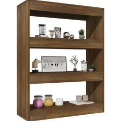 vidaXL Estanterías-Estantería madera contrachapada marrón roble 80x30x103 cm