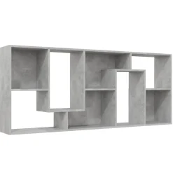 vidaXL Estanterías-Estantería madera contrachapada gris hormigón 67x24x161 cm