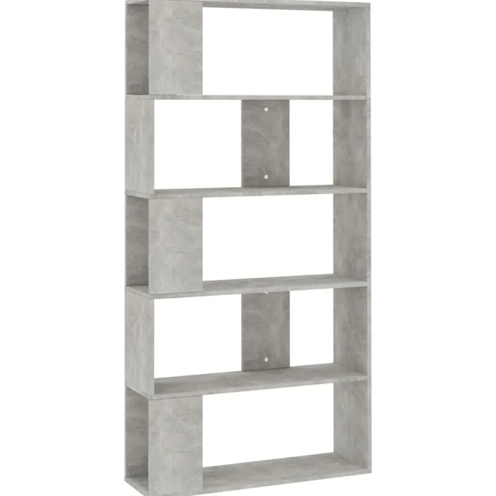vidaXL Estanterías-Estantería madera contrachapada gris hormigón 80x24x159cm
