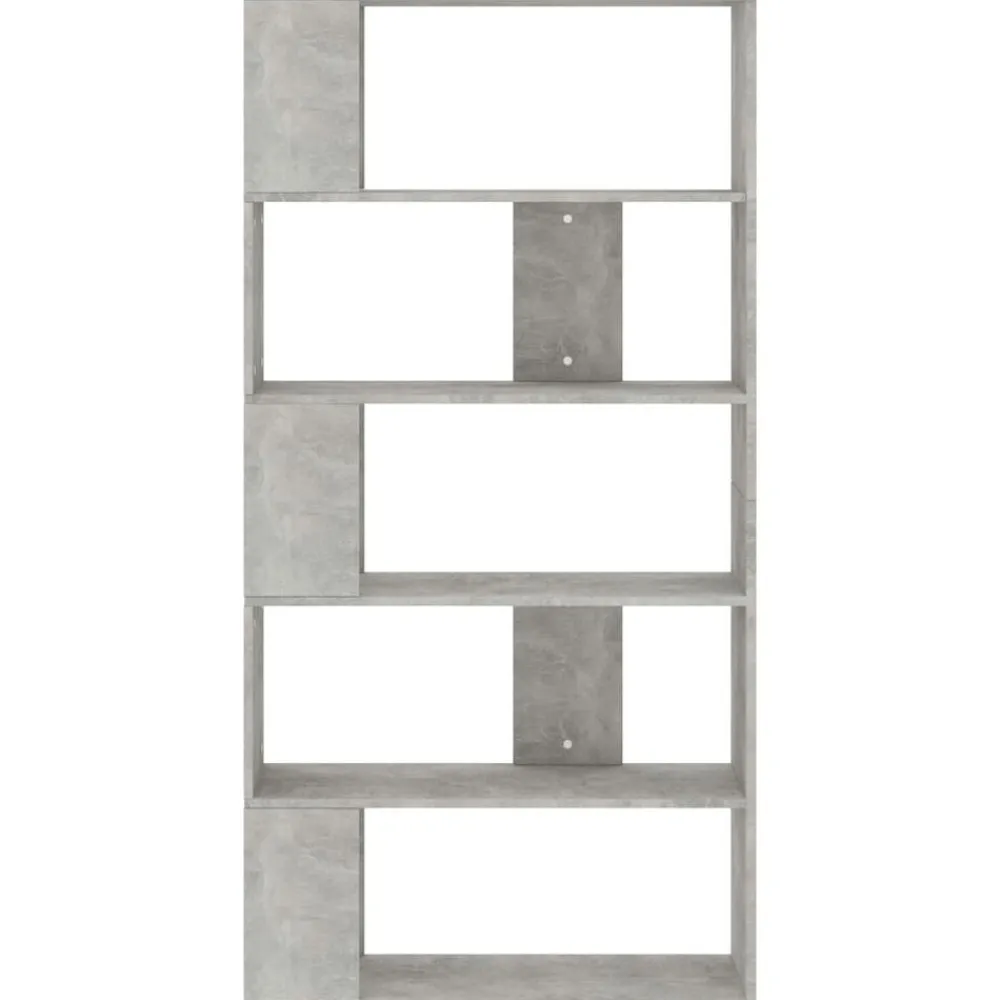 vidaXL Estanterías-Estantería madera contrachapada gris hormigón 80x24x159cm