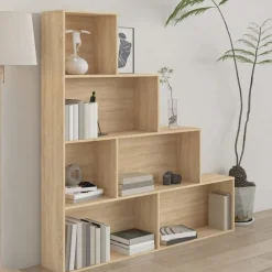 vidaXL Estantería madera contrachapada color 155x24x160cm Roble Sonoma Online
