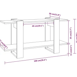 vidaXL Estanterías-Estantería madera contrachapada 100x30x51 cm