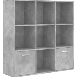 vidaXL Estanterías-Estantería madera contrachapada gris hormigón 98x30x98 cm