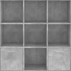 vidaXL Estanterías-Estantería madera contrachapada gris hormigón 98x30x98 cm