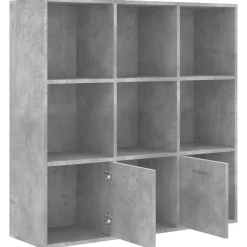 vidaXL Estanterías-Estantería madera contrachapada gris hormigón 98x30x98 cm
