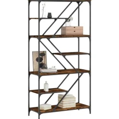 vidaXL Estanterías-Estantería madera de ingeniería acero 91x36x176cm
