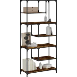 vidaXL Estantería madera de ingeniería 81x36x176 cm Roble ahumado Hot