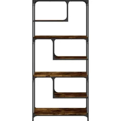 vidaXL Estantería madera de ingeniería 81x36x176 cm Roble ahumado Hot