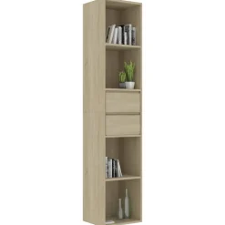vidaXL Estantería madera de ingeniería color 36x30x171 cm Roble Sonoma Discount