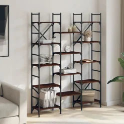 vidaXL Estanterías-Estantería madera de ingeniería roble marrón 127,5x28,5x172,5cm