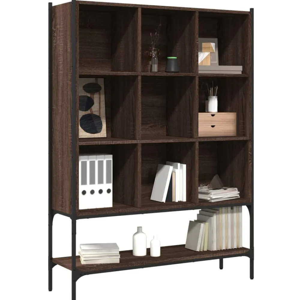 vidaXL Estantería madera de ingeniería marrón roble 102x30x141,5 cm Marrón roble Hot