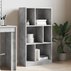 vidaXL Estantería madera de ingeniería gris hormigón 57x28,5x107,5 cm Gris hormig&oacute;n Discount