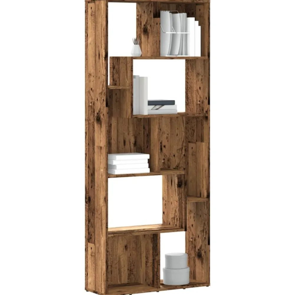 vidaXL Estantería madera de ingeniería color envejecido 67x24x161 cm Madera antigua New