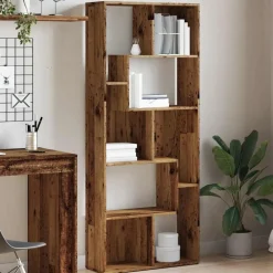 vidaXL Estantería madera de ingeniería color envejecido 67x24x161 cm Madera antigua New