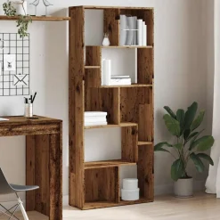 vidaXL Estantería madera de ingeniería color envejecido 67x24x161 cm Madera antigua New